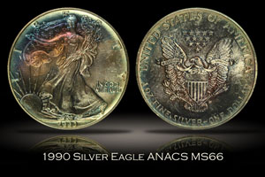 1990 Silver Eagle ANACS MS66