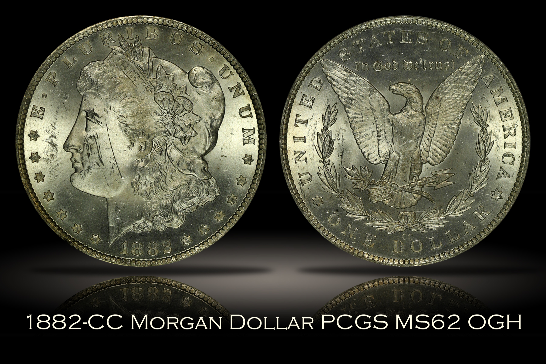 Michael Kittle Rare Coins - 1882-CC Morgan Dollar PCGS MS62 OGH