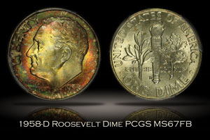 1958-D Roosevelt Dime PCGS MS67FB