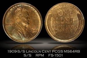 1909-S/S Lincoln Cent RPM FS-1501 PCGS MS64RB