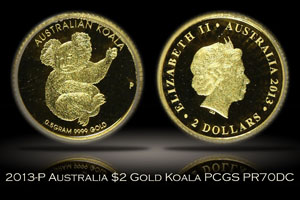 2013-P Australia Proof $2 Gold Koala PCGS PR70DCAM