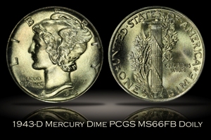 1943-D Mercury Dime PCGS MS66FB DOILY