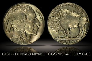 1931-S Buffalo Nickel PCGS MS64 CAC