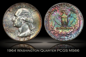 1964 Washington Quarter PCGS MS66