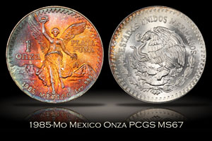 1985-Mo Mexico Onza PCGS MS67