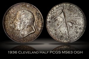 1936 Cleveland Half PCGS MS63 OGH