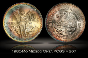1985-Mo Mexico Onza PCGS MS67