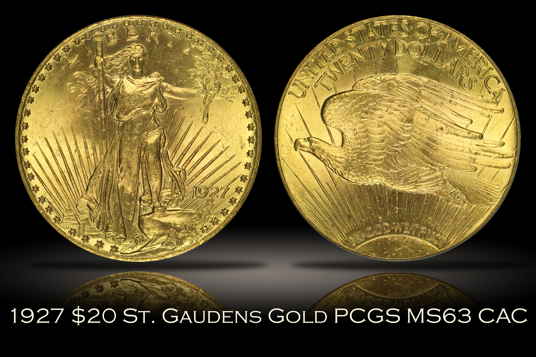 Michael Kittle Rare Coins - 1927 $20 St. Gaudens Gold PCGS MS63 CAC OGH