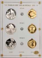 1973-1974 Franklin Mint Skylab Gold Platinum and Silver Eyewitness Medal Set